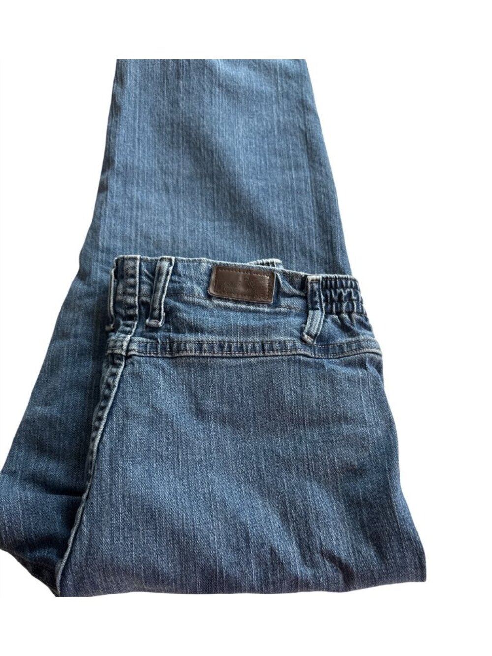 Y2k Lee High Rise Jeans 10 Petites Cotton Side Elastic Stretch Waist Grunge - Picture 3 of 7